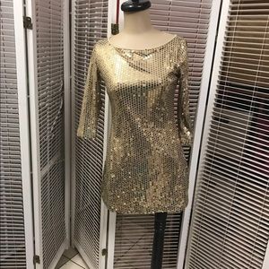 Gold Mini Dress By Say what? M